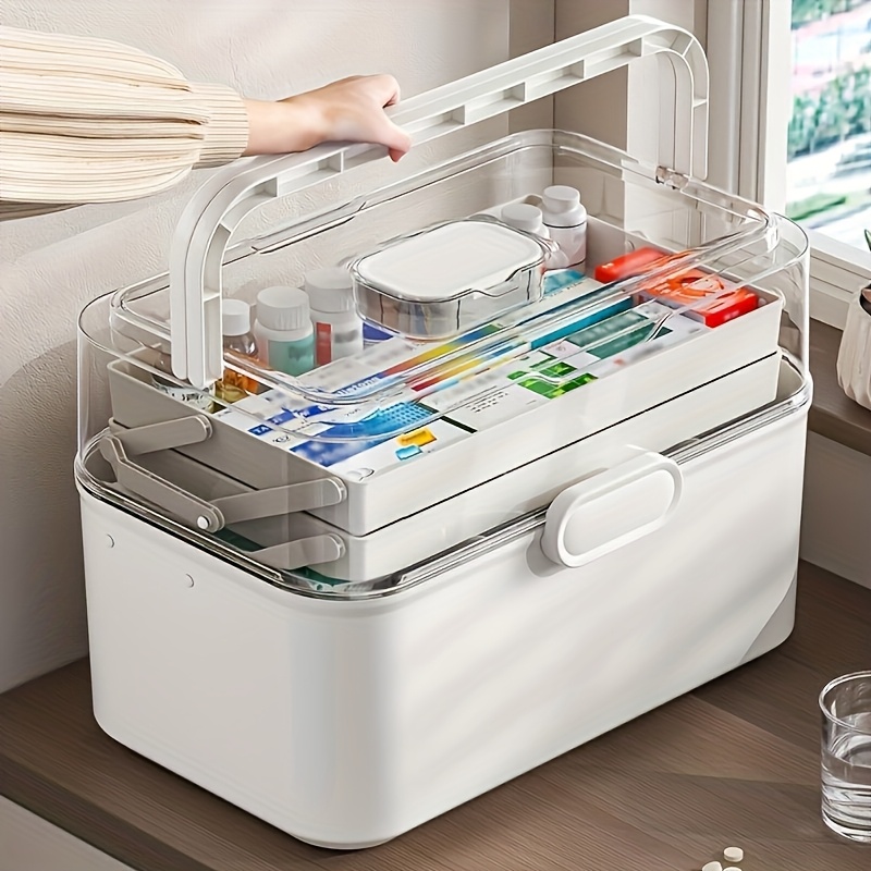 Kitchen Appliances Cabinet - 대용량 투명 뚜껑 약 보관함/배급함 -