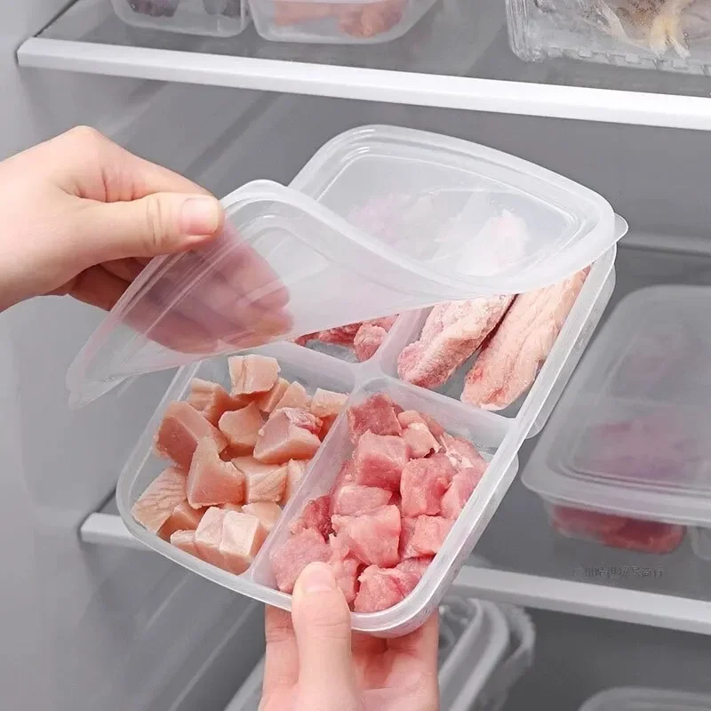 4 그리드 식품 보관 상자 휴대용 구획 냉장고 냉동고  - Kitchen Appliances Manufacturers 리뷰 및 가격