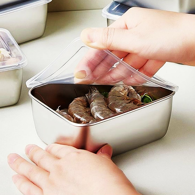 플라스틱 뚜껑이 있는 스테인리스 스틸 냉장고 식품 보관 - Kitchen Appliances Manufacturers 리뷰 및 가격