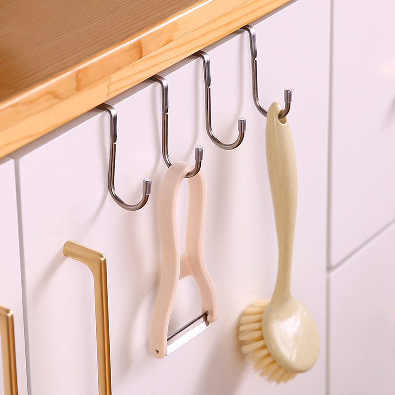 스테인리스 스틸 도어 걸이형 훅 펀치 프리 더블 S 훅 - Kitchen Appliances Cabinet 리뷰 및 가격