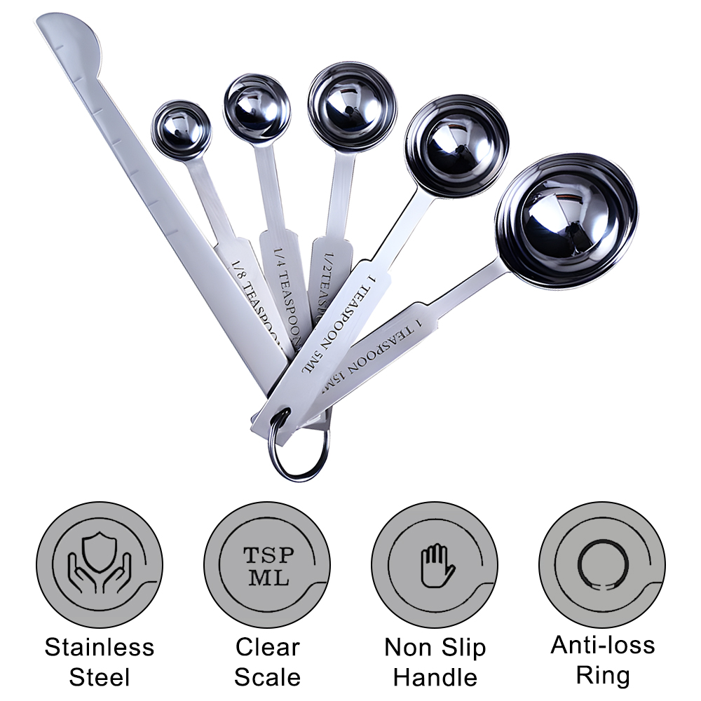 쌓을 수있는 측정 컵과 숟가락 세트 베이킹 도구 스테인 - Kitchen Appliances Manufacturers 리뷰 및 가격